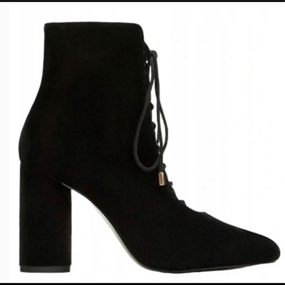 ZARA || Velvet Laced Up Ankle Booties. Sz. 7.5